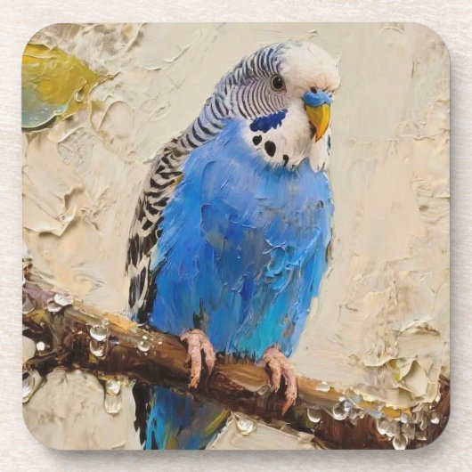 Blue Budgie Getränkeuntersetzer (Vorderseite)