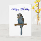 Blue Budgie Karte (Gelbe Blume)