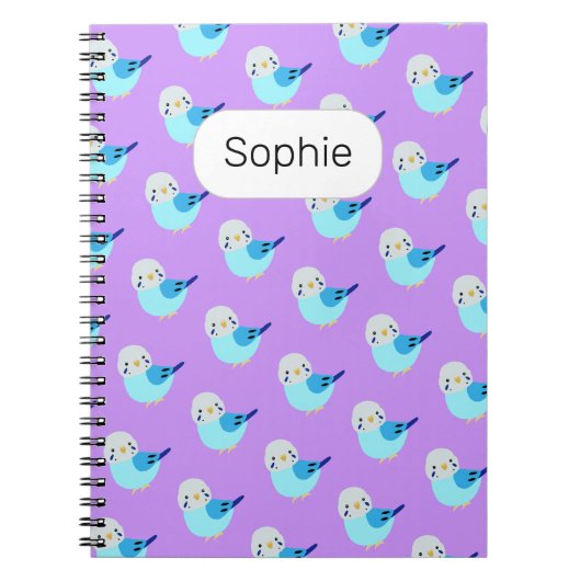 Blue Budgie Niedlich Parakeet Lover Individuelle N Notizblock (Vorderseite)