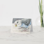 Blue Budgie Parakeet Art Note Card Karte (Vorderseite)