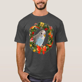 Blue Budgie Parakeet Weihnachtsfeier Premium T-Shirt