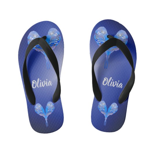 Blue Budgie personalisierbare Kinderflips Kinderbadesandalen (Fußbett)