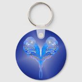 Blue Budgie - personalisieren Sie es! Schlüsselanh Schlüsselanhänger (Rückseite)