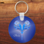 Blue Budgie - personalisieren Sie es! Schlüsselanhänger (Vorderseite)