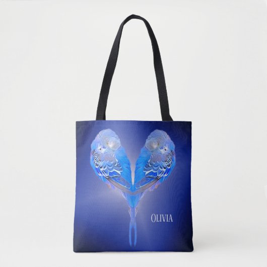 Blue Budgie personalizable Totbeutel Tasche (Vorderseite)