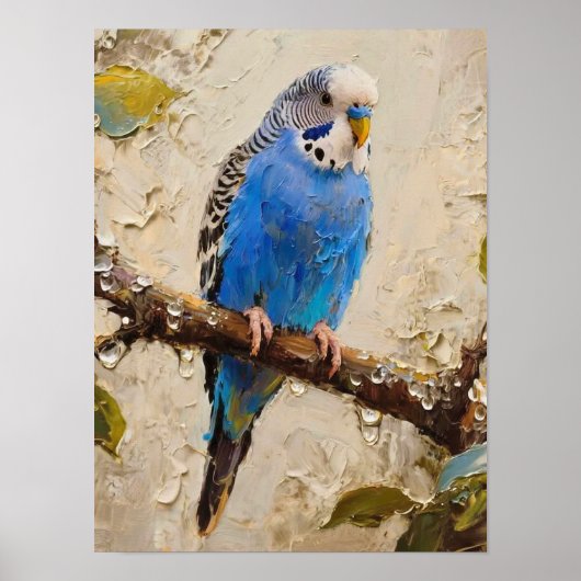 Blue Budgie Poster (Vorne)
