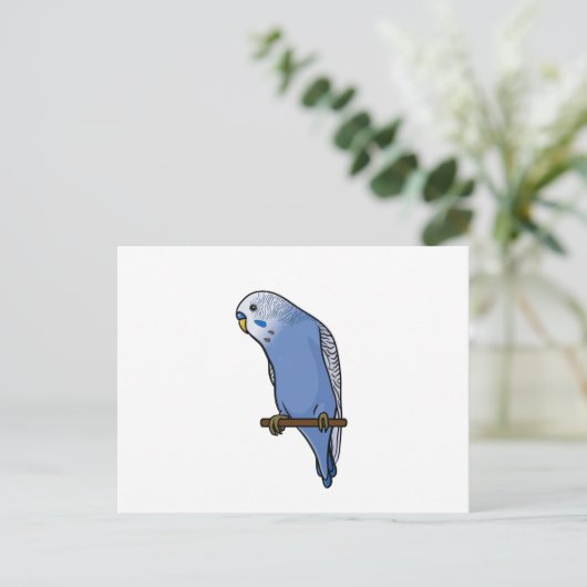 Blue Budgie Postkarte (Stehend Vorderseite)