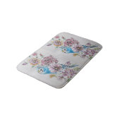Blue Budgie & Rose Blume Bath Mat Badematte (Schrägansicht)