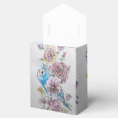 Blue Budgie & Rose Blumenstrauß Party Geschenkschachtel (Geöffnet)