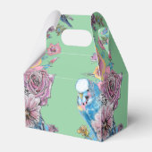 Blue Budgie & Rose Blumenstrauß Party Geschenkschachtel (Rückseite)