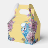 Blue Budgie & Rose Blumenstrauß Party Geschenkschachtel (Rückseite)