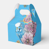 Blue Budgie & Rose Blumenstrauß Party Geschenkschachtel (Rückseite)