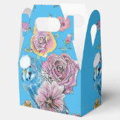 Blue Budgie & Rose Blumenstrauß Party Geschenkschachtel (Geöffnet)