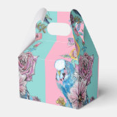 Blue Budgie & Rose Blumenstrauß Party Geschenkschachtel (Rückseite)