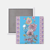 Blue Budgie Watercolor Blumenmagazin Ladys Magnet (Vorderseite/Rückseite)