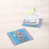 Blue Budgie Watercolor Lilac Blumenpapier Unterset Rechteckiger Pappuntersetzer (Vor Ort)