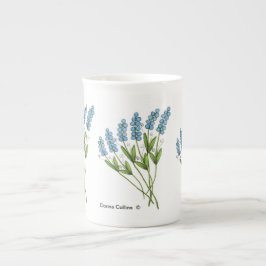 Blue Buds Knochen China Tasse