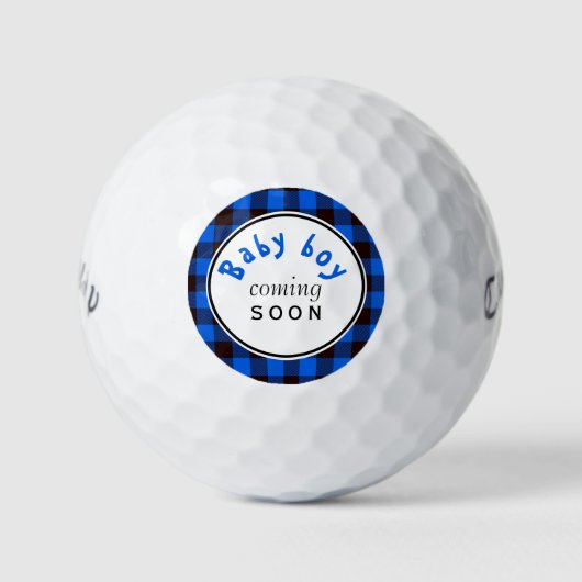 Blue Buffalo Kariert Baby Boy kommt bald Golfball (Vorderseite)