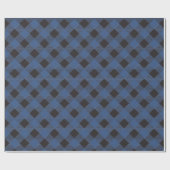 Blue Buffalo Kariert Country Chic Style Geschenkpapier (Flach)