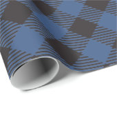 Blue Buffalo Kariert Country Chic Style Geschenkpapier (Rolleneckpunkt)