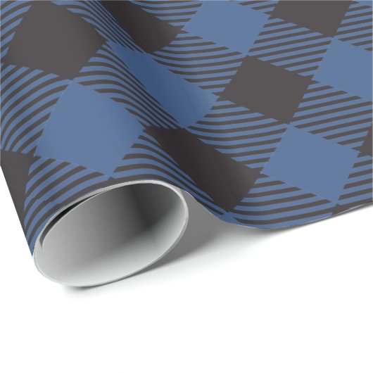Blue Buffalo Kariert Country Chic Style Geschenkpapier (Rolleneckpunkt)