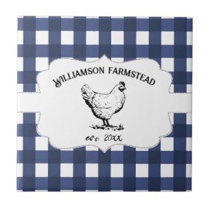 Blue Buffalo Kariert Farm Chicken Decorative Fliese