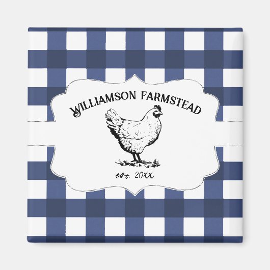 Blue Buffalo Kariert Farm Chicken Magnet (Vorne)