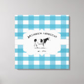 Blue Buffalo Kariert Farm Cow Canvas Print Leinwanddruck (Vorderseite)