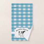 Blue Buffalo Kariert Farm Kuh Badetuch Set (Handtuch)