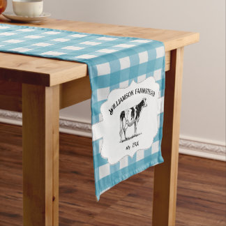 Blue Buffalo Kariert Farm Kuh Kurz Tischläufer