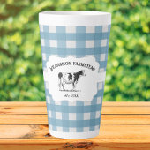 Blue Buffalo Kariert Farm Kuh Latte Tasse