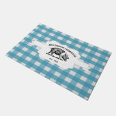 Blue Buffalo Kariert Farm Pig Doormat Fußmatte (Schrägansicht)