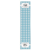 Blue Buffalo Kariert Farm Pig Kurzer Tischläufer (Vorderseite)