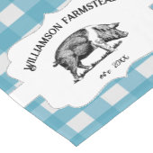 Blue Buffalo Kariert Farm Pig Kurzer Tischläufer (Ecke)