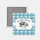 Blue Buffalo Kariert Farm Pig Magnet (Vorderseite/Rückseite)