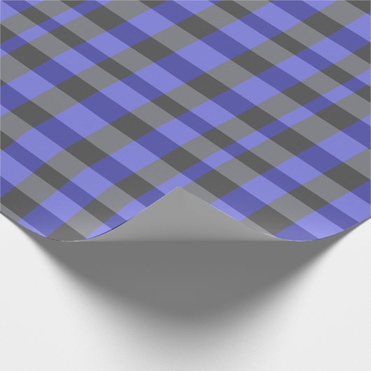 Blue Buffalo Kariert Geschenkpapier (Ecke)