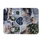 Blue Buffalo Kariert Heart Foto Frohe Weihnachten Magnet (Horizontal)