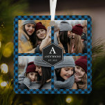 Blue Buffalo Kariert Lumberjack Familienfoto Colla Ornament Aus Metall<br><div class="desc">Laden Sie Ihre Lieblings-Fotos hoch,  um Ihr eigenes personalisiertes Foto-Geschenk zu machen.</div>