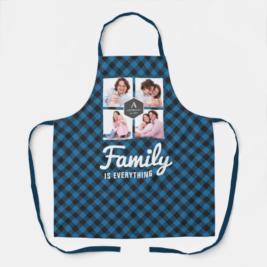 Blue Buffalo Kariert Lumberjack Familienfoto Colla Schürze (Vorderseite)