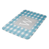 Blue Buffalo Kariert Monogram Bath Mat Badematte (Schrägansicht)