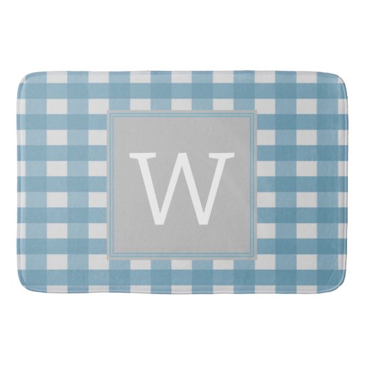 Blue Buffalo Kariert Monogram Bath Mat Badematte (Vorderseite)