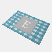 Blue Buffalo Kariert Monogram Doormat Fußmatte (Schrägansicht)