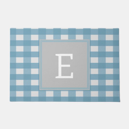 Blue Buffalo Kariert Monogram Doormat Fußmatte (Vorderseite)