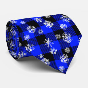 Blue Buffalo Kariert Snowflakes Weihnachten Krawatte