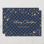 Blue Buffalo Kariert Stars Weihnachtskarten Feiertagskarte (Vorne/Hinten)