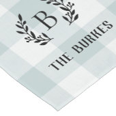 Blue Buffalo Karo Family Monogram | Bauernhof Kurzer Tischläufer (Ecke)