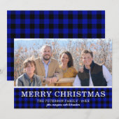 Blue Buffalo Karo Foto Feiertagskarte (Vorne/Hinten)