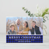 Blue Buffalo Karo Foto Feiertagskarte (Stehend Vorderseite)