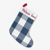 Blue Buffalo Karo Monogram Kleiner Weihnachtsstrumpf (Vorderansicht (hängend))