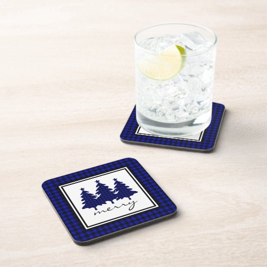 Blue Buffalo Karo Pine Trees Getränkeuntersetzer (Rechte Seite)